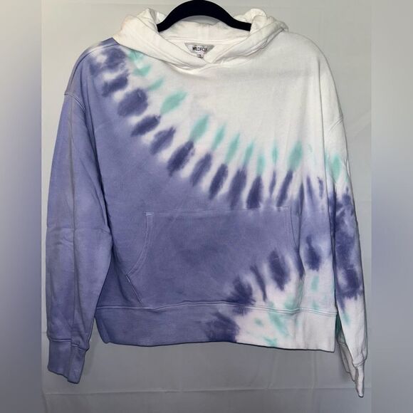NWT WILDFOX French Terry Relaxed Fit Tie-Dye Hoodie- Peri Shibori/ Size S - Picture 1 of 8